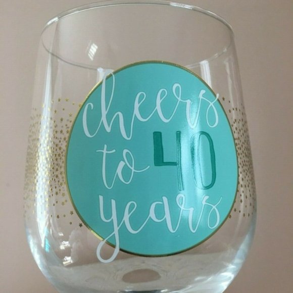 NEW Wine Glass Cheers to 40 Years 40th Birthday Girl Humor Gift 30oz Oversized - Picture 3 of 8